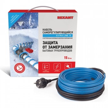 Кабель REXANT 15MSR-PB 8 м/120 Вт греющий саморегулирующийся Кабель REXANT 15MSR-PB 8 м/120 Вт греющий саморегулирующийся