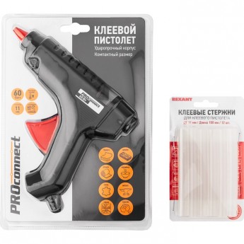 Набор для творчества REXANT ПК03 пистолет 60 Вт, стержни 11 мм