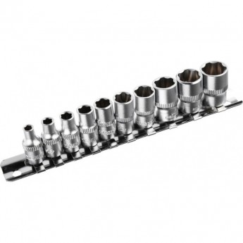 Набор универсальных торцевых головок REXANT 1/4, двенадцатигранные, CrV, 10 шт., 4-13мм Набор универсальных торцевых головок REXANT 1/4, двенадцатигранные, CrV, 10 шт., 4-13мм