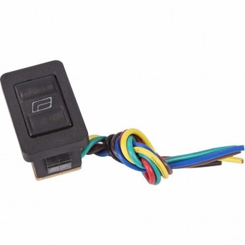 Переключатель стеклоподъемника REXANT ASW-21D 12V 20А клавишный черный с подсветкой и проводом Переключатель стеклоподъемника REXANT ASW-21D 12V 20А клавишный черный с подсветкой и проводом