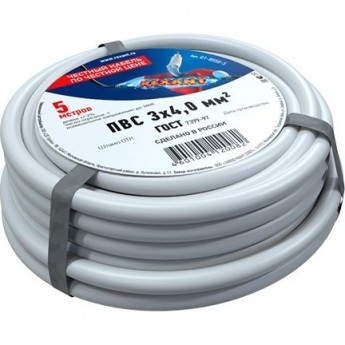 Провод REXANT ПВС 3x4.0 мм² соединительный 5 м Провод REXANT ПВС 3x4.0 мм² соединительный 5 м