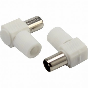 Разъем антенный REXANT на кабель штекер-TV угловой белый Разъем антенный REXANT на кабель штекер-TV угловой белый