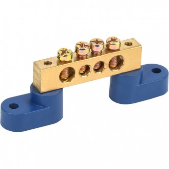 Шина REXANT 8х12 мм на двух угловых синих изоляторах 4 группы Шина REXANT 8х12 мм на двух угловых синих изоляторах 4 группы