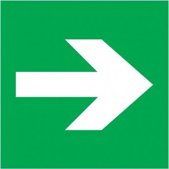 Табличка ПВХ эвакуационный знак REXANT НАПРАВЛЯЮЩАЯ СТРЕЛКА 200х200 мм