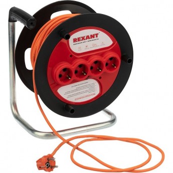 Удлинитель-шнур на катушке REXANT ПВС 3х1.5, 50 м, 4 гнезда, с/з, 16 А, 3300 Вт, IP20, оранжевый (Сделано в России) Удлинитель-шнур на катушке REXANT ПВС 3х1.5, 50 м, 4 гнезда, с/з, 16 А, 3300 Вт, IP20, оранжевый (Сделано в России)
